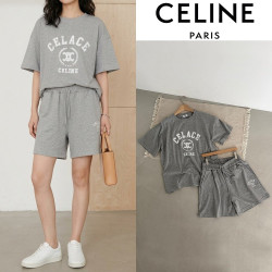 CELINE 셀린느 트리오페 레터링 오버핏 하프 셋업 2COLOR
