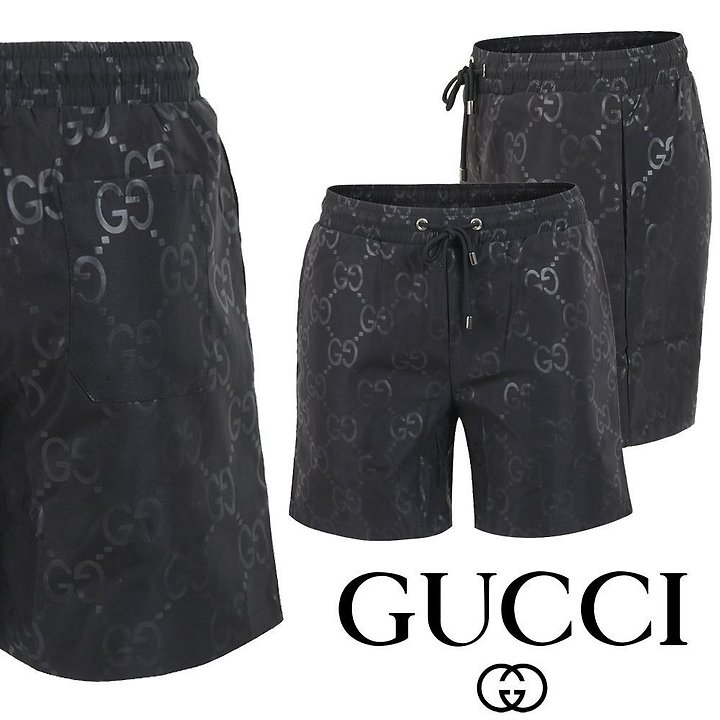 GUCCI 구찌 블랙 자가드 스윔 팬츠
