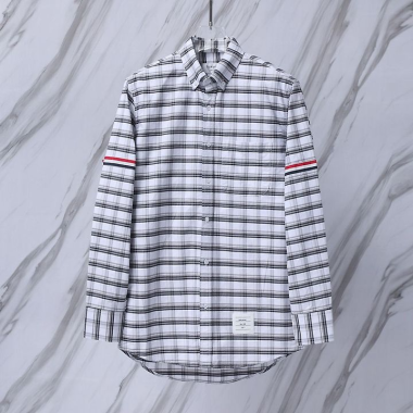 THOM BROWNE 톰브라운 511 RWB 암밴드 타탄 체크 옥스포드 셔츠
